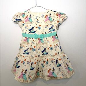 Disney Cream Princess Dress with Teal Bow